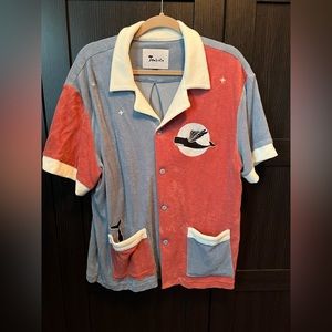 Tombolo ‘Whale Moon Rising’ Cabana Shirt Large